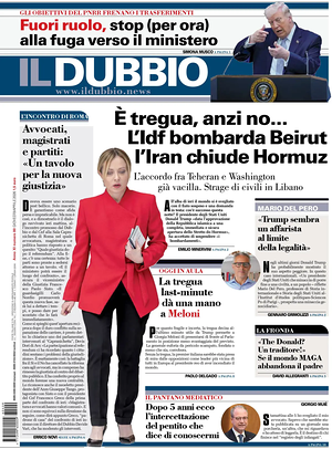 Prima pagina Il Dubbio di oggi - Quotidiano nazionale