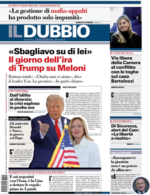 Prima pagina Il Dubbio di oggi - Quotidiano nazionale