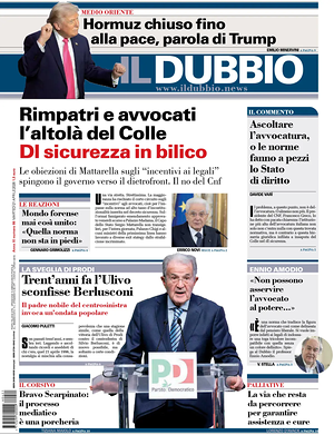 Prima pagina Il Dubbio di oggi - Quotidiano nazionale
