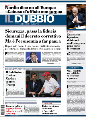 Prima pagina Il Dubbio di oggi - Quotidiano nazionale