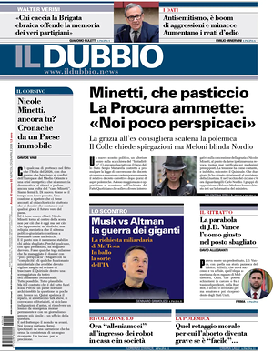 Prima pagina Il Dubbio di oggi - Quotidiano nazionale