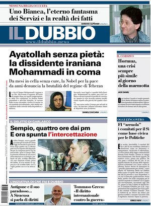 Prima pagina Il Dubbio di oggi - Quotidiano nazionale