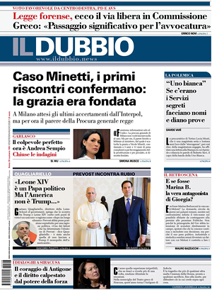 Prima pagina Il Dubbio di oggi - Quotidiano nazionale