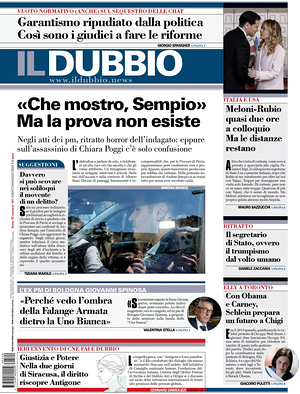 Prima pagina Il Dubbio di oggi - Quotidiano nazionale