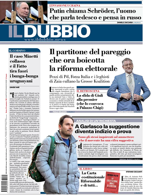 Prima pagina Il Dubbio di oggi - Quotidiano nazionale