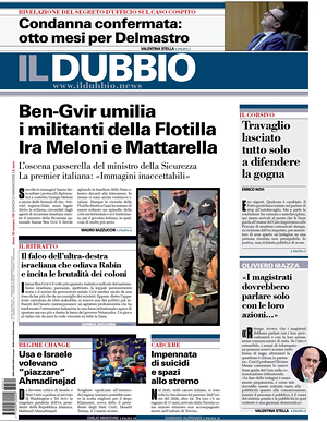 Prima pagina Il Dubbio di oggi - Quotidiano nazionale