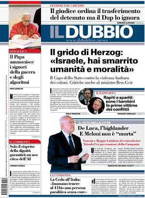 Prima pagina Il Dubbio di oggi - Quotidiano nazionale