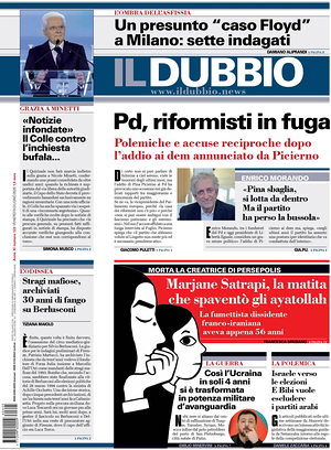 Prima pagina Il Dubbio di oggi - Quotidiano nazionale