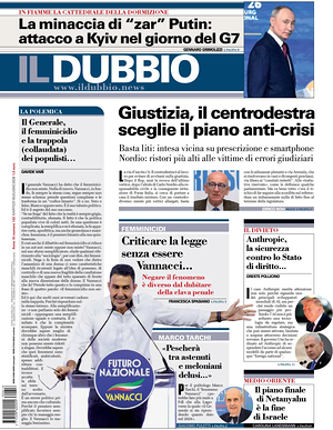 Prima pagina Il Dubbio di oggi - Quotidiano nazionale