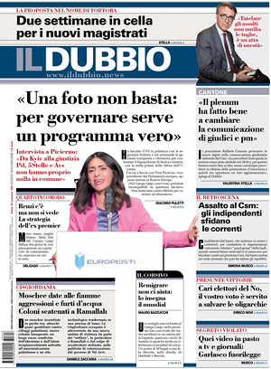 Prima pagina Il Dubbio di oggi - Quotidiano nazionale
