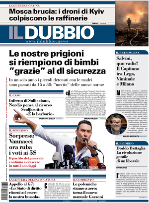 Prima pagina Il Dubbio di oggi - Quotidiano nazionale