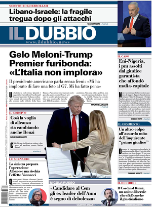Prima pagina Il Dubbio di oggi - Quotidiano nazionale