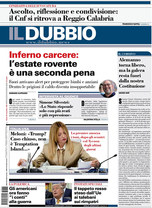 Prima pagina Il Dubbio di oggi - Quotidiano nazionale