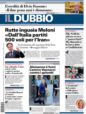 Prima pagina Il Dubbio di oggi - Quotidiano nazionale