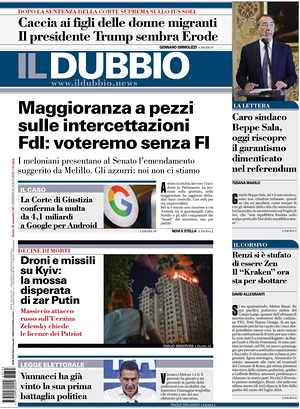 Prima pagina Il Dubbio di oggi - Quotidiano nazionale