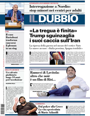 Prima pagina Il Dubbio di oggi - Quotidiano nazionale