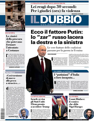 Prima pagina Il Dubbio di oggi - Quotidiano nazionale