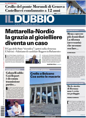 Il Dubbio prima pagina