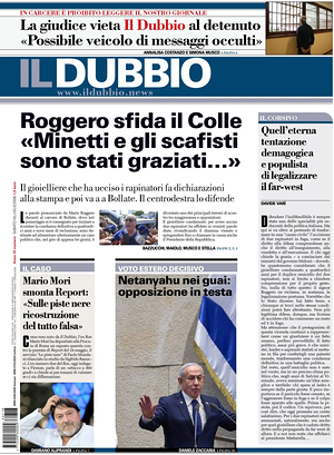 Prima pagina Il Dubbio di oggi - Quotidiano nazionale