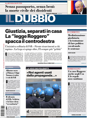 Il Dubbio prima pagina