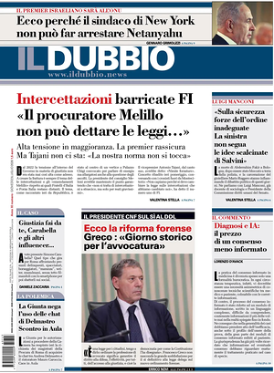 Prima pagina Il Dubbio di oggi - Quotidiano nazionale