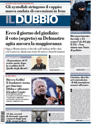 Prima pagina Il Dubbio di oggi - Quotidiano nazionale