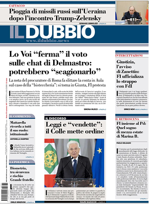 Prima pagina Il Dubbio di oggi - Quotidiano nazionale