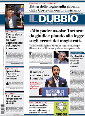 Prima pagina Il Dubbio di oggi - Quotidiano nazionale