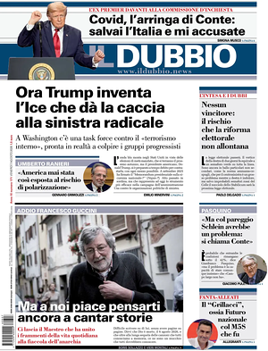 Prima pagina Il Dubbio di oggi - Quotidiano nazionale
