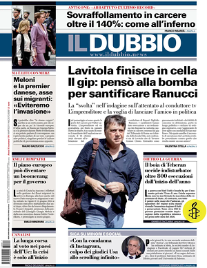 Prima pagina Il Dubbio di oggi - Quotidiano nazionale