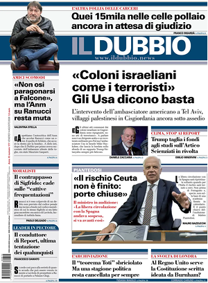 Prima pagina Il Dubbio di oggi - Quotidiano nazionale