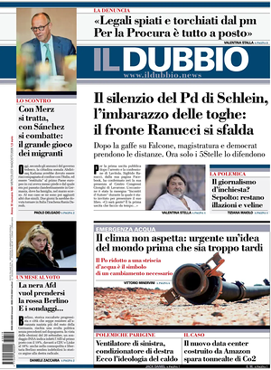 Prima pagina Il Dubbio di oggi - Quotidiano nazionale