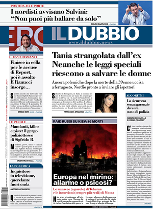 Prima pagina Il Dubbio di oggi - Quotidiano nazionale