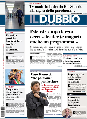 Prima pagina Il Dubbio di oggi - Quotidiano nazionale