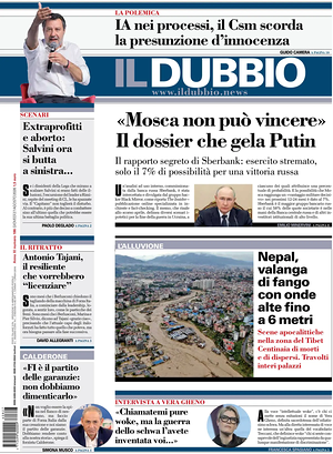 Il Dubbio prima pagina