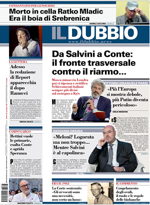 Prima pagina Il Dubbio di oggi - Quotidiano nazionale