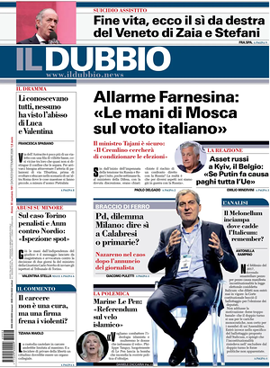 Il Dubbio prima pagina