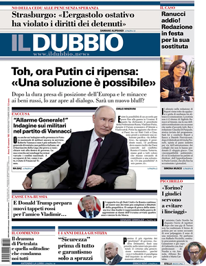 Prima pagina Il Dubbio di oggi - Quotidiano nazionale