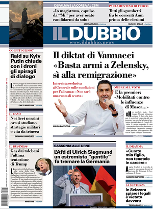 Prima pagina Il Dubbio di oggi - Quotidiano nazionale