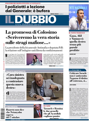 Prima pagina Il Dubbio di oggi - Quotidiano nazionale