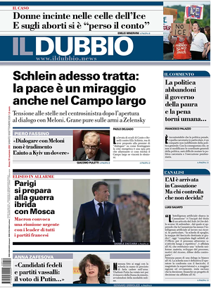 Prima pagina Il Dubbio di oggi - Quotidiano nazionale