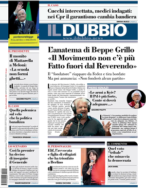 Prima pagina Il Dubbio di oggi - Quotidiano nazionale