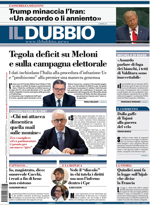Prima pagina Il Dubbio di oggi - Quotidiano nazionale