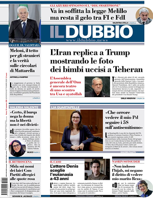 Prima pagina Il Dubbio di oggi - Quotidiano nazionale