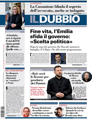 Prima pagina Il Dubbio di oggi - Quotidiano nazionale