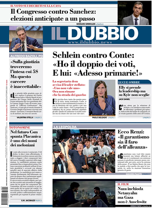 Prima pagina Il Dubbio di oggi - Quotidiano nazionale