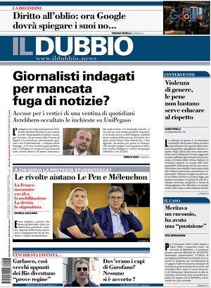 Prima pagina Il Dubbio di oggi - Quotidiano nazionale