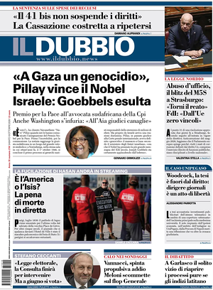 Prima pagina Il Dubbio di oggi - Quotidiano nazionale