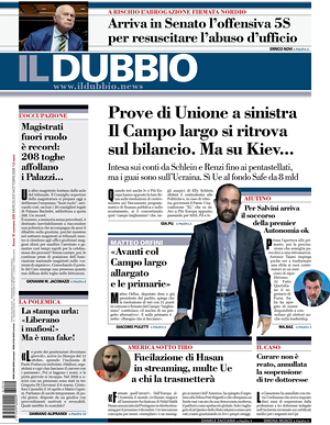 Prima pagina Il Dubbio di oggi - Quotidiano nazionale