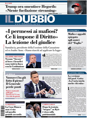 Prima pagina Il Dubbio di oggi - Quotidiano nazionale